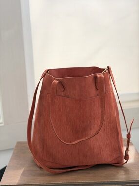 Madewell Rust Corduroy Bucket Tote